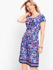 Talbots faux wrap shift dress Paisley India Ink print size women MEDIUM NWT $129