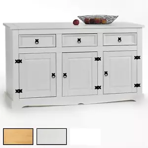 Sidebaord TEQUILA Kommode 3 Schubladen Buffetschrank Geschirrschrank Kiefer mass - Bild 1 von 3