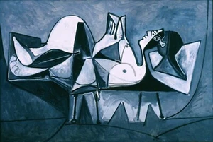 "Liegende Frau liest" von Picasso Gemälde Poster Giclée-Druck, 17x22 - Bild 1 von 3