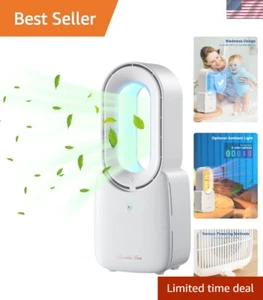 Desk Fan,Portable Bladeless Fan 11.8 inch Small Personal Cooling Fan with 5 C... - Picture 1 of 10