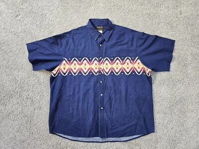 Rustler by Wrangler Shirt Men Sz 2XL/Pearl Snap/Aztec Print Southwestern/Cowboy  - Image 1 of 4