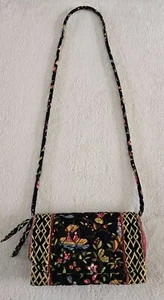 Vera Bradley Ming Wallet Style Crossbody Bag Black Asian Chinese Theme Vintage - Picture 1 of 9