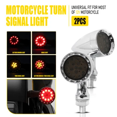 2 件摩托车 LED 子弹转向信号灯琥珀红色适用于哈雷戴维森 EAW — 第 1/4 张图片