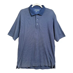 Cutter & Buck Mens Golf Polo Shirt Size Medium Blue Dry Tec Pima Cotton Blend - Picture 1 of 9