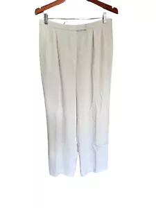 Armani Collezioni Women’s Wide Leg Ivory Trousers Size 12 - Picture 1 of 7