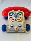 vintage 1960s Fisher Price rotary telephone pull toy #747