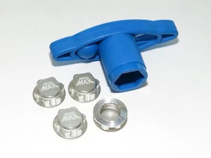 YY-MAX LOSI 5IVE-T-B MTXL DBXL MINI WRC ALUMINUM HEX WHEEL NUTS SILVER W/TOOL - Picture 1 of 1