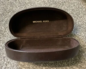 Michael Kors Dark Brown Hard EMPTY Sunglasses Case Eye Glasses MK USED - Picture 1 of 10
