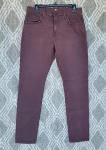 Pantalones chinos cónicos elásticos 7 For All Mankind Adrian para hombre 31x33 rojo borgoña - Imagen 1 de 16