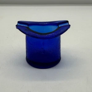Vintage 1950's Cobalt Blue Glass Top Hat Ashtray Tobacco Toothpick MCM - Picture 1 of 4