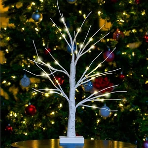 2 FT Lighted Birch Tree LED Lights White Christmas Decor Indoor Free Shipping - Picture 1 of 6