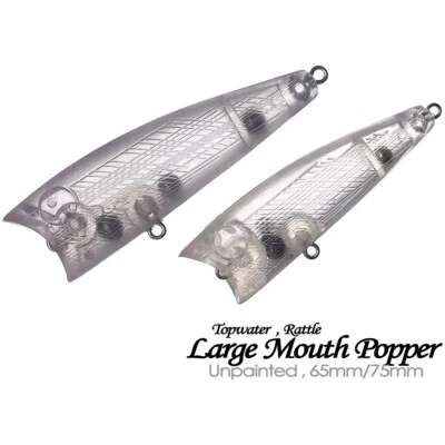 20PCS 6.5cm 7.5cm  Rattle Topwater Popper Unpainted Blank Fishing Lure model - Image 1 of 4