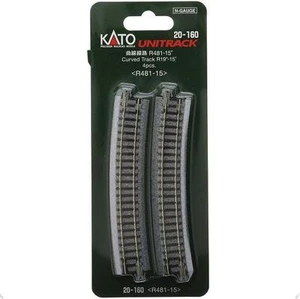 Kato 20-160 Rail Courbe / Curve Track R481mm 15° 4pcs - N - Picture 1 of 1