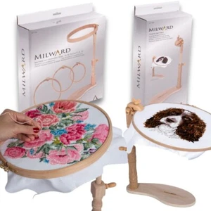 Embroidery Seat Frame Milward Versatile Wooden Sewing Accessory Hoop Holder - Picture 1 of 15