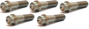 5 PACK 12PT TITANIUM M10X1.5 BOLT 12 POINT M10 X 50MM M10X50MM LONG GRADE 5  - Picture 1 of 3