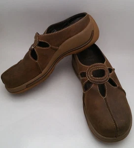 Zuecos informales de cuero marrón Dansko mulas recorte de flores para mujer 6,5/7 EE. UU., 37 UE - Imagen 1 de 11