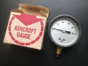 Manometro vintage NOS Dresser ASHCROFT 100 PSIG 2 1/2” #1009A nuovo con scatola - Foto 1 di 11