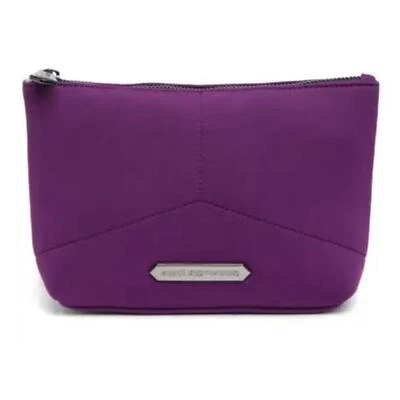 Aimee Kestenberg Skyler Neoprene Clutch Zip Top Lined Pouch Iris Purple - Image 1 of 4