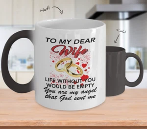 Valentine Gift for Wife Lover - Magic Tea Cup For Her - My Dear Wife C-shape Mug - Picture 1 of 3