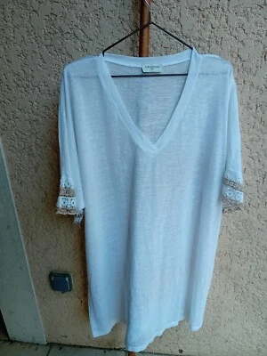 tee shirt femme blanc taille jusqu à 50 neuf marque carla giannini - Photo 1/3