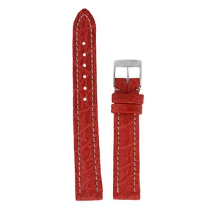 New Breitling 15MM x 14MM Pink Red Crocodile Leather Strap Buckle 180MM Length - Picture 1 of 3