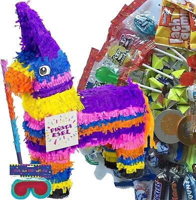 Pinata Esel + Maske + Stock + Füllung - Party Kindergeburtstag Geburtstag Donkey - Bild 1 von 4