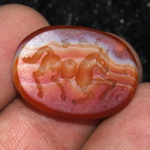 Antiguo sello de piedra de cornalina romana tardía alrededor del siglo IV - V dC - Imagen 1 de 5
