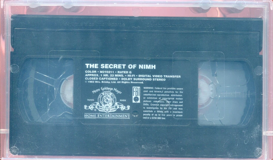 The Secret of NIMH (VHS, 1982) Childrens Animated Movie - Image 1 of 1