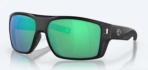 Costa Del Mar Diego Matte Black / Green Mirror Polarized Glass 580G - NEW - Picture 1 of 4