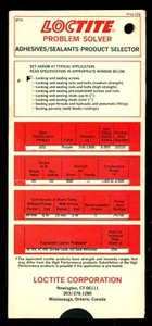 Vintage Loctite Problemlöser Klebstoffe Dichtstoffe Produktauswahl Diagramm - Bild 1 von 2