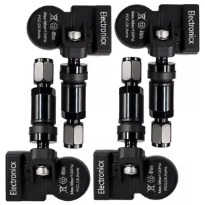 4x TPMS Reifendrucksensoren Metallventil Schwarz für BMW 5er 6er 7er 8er X3 X4 X - Picture 1 of 12