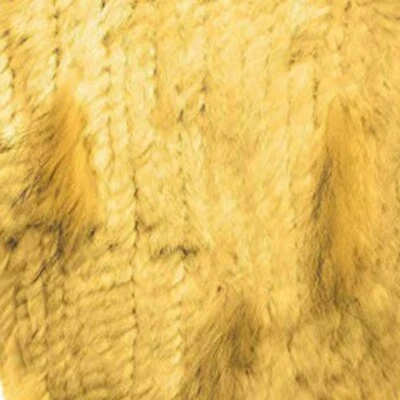 Chaqueta de lujo para mujer tejida de piel de conejo real cálida ropa exterior tejida con capucha media larga Foto 1 de 4