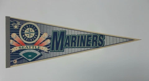 Seattle Mariners 1990"s WinCraft 12"x30" MLB Felt Pennant Without Pinholes Cover