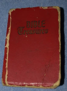 Vintage 1956 Bible Treasures Miniature Red  3 1/4" x 2 1/8" - Picture 1 of 3