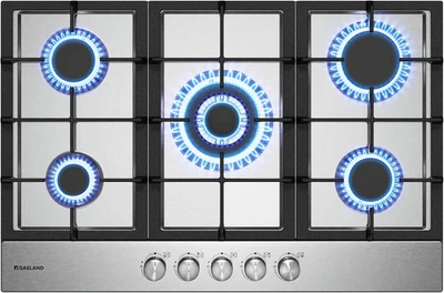 GH2705SS1FC 76 Cm Piano Cottura a Gas Da Incasso in Acciaio Inox, 5 Fuochi Con B - Immagine 1 di 4