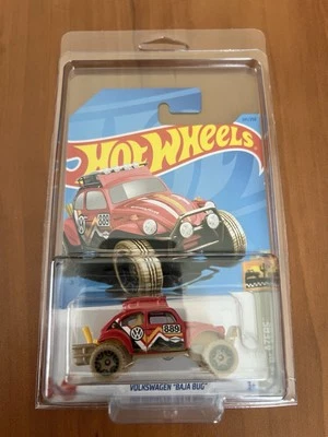 Hot Wheels Treasure Hunt Red Off-Road Dirt Retro Volkswagen Beetle Baja Bug - Image 1 of 3