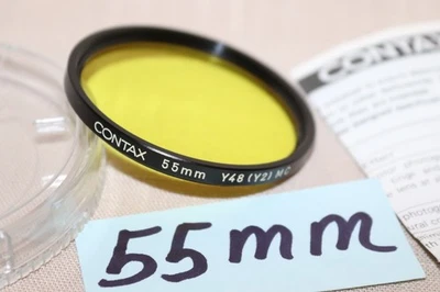 Vtg CONTAX 55mm YELLOW Y48 (Y2) MC FILTER Japan  MultiCoated 55mm Medium Yellow - Image 1 of 4