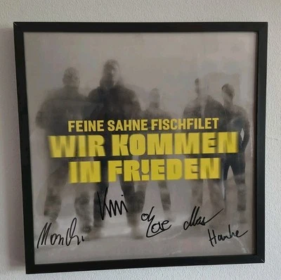 Feine Sahne Fischfilet Wir kommen in Frieden Vinyl Signiert Gerahmt Limitiert  - Bild 1 von 3