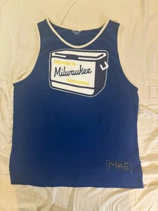 Milwaukee Brewers Custom City Connect Tank Top Large Blue - Picture 1 of 9