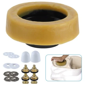 Extra Thick Toilet Wax Ring, Toilet Bowl Wax Seal Kit with Closet Bolts, PE F... - Picture 1 of 6