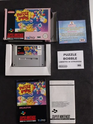 Puzzle Bobble Super Nintendo SNES PAL NOE GIG ITA Used Complete - Image 1 of 4
