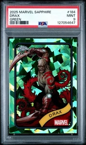 2025 Topps Chrome Marvel Sapphire Drax Green /99 PSA 9 - Picture 1 of 1