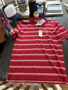 Boston Red Sox Antigua Red Stripes Baseball MLB Polo Shirt New Mens Small NWT - Picture 1 of 4