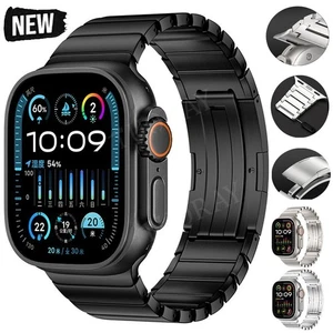 For Apple Watch Series 10 9 8 7 6 5 4 3 SE 2 1 Ultra 2 Titanium Metal Band Strap - Picture 1 of 16