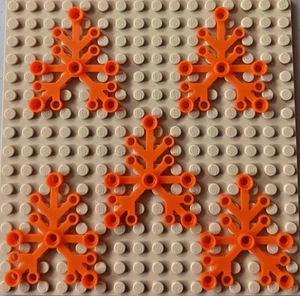 Lego Leaves 6x5 Orange Leaf Tree Landscaping Foliage Decorating NEW X5 - Picture 1 of 1