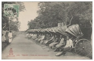 V8323/ Tonkin - Vietnam Indo-Chine Ricksha 1912 - Picture 1 of 2