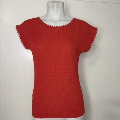 Top vintage de encaje tejido Keneth rojo años 80 Foto 1 de 4