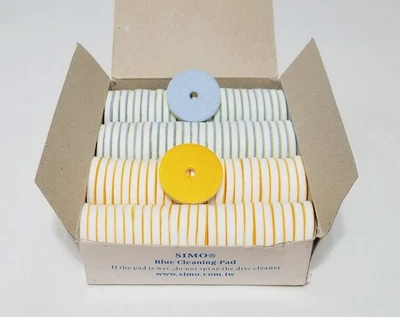 50 Simo Yellow Polishing Pads & 50 Blue Cleaning Pads Zdag 101 Repair CD DVD NEW - Image 1 of 3
