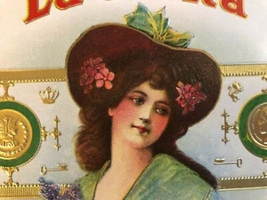 Scatola di sigari vintage etichetta "La Carita" litografia centrale Cleveland, O - Foto 1 di 4