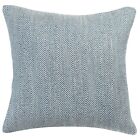 Faux Wool Linen Blend Herringbone Cushion in Navy Blue. 17x17" Square Cover